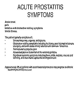 Acute Prostatitis Symptoms And Treatment Rules