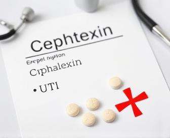 Cephalexin, an antibiotic commonly prescribed to treat urinary tract infections, UTIs.