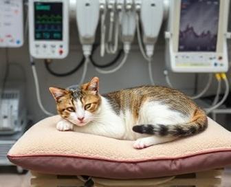 A close-up photograph showing a veterinarian administering an injection of Lasix to a cat. The image highlights the importance of proper medication administration and monitoring for feline CHF patients receiving diuretic therapy.