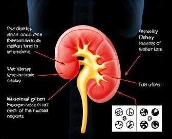 A nuclear medicine renal scan image showing the kidneys with lasix-enhanced diuretic effect, enabling clearer visualization of kidney structure and function.