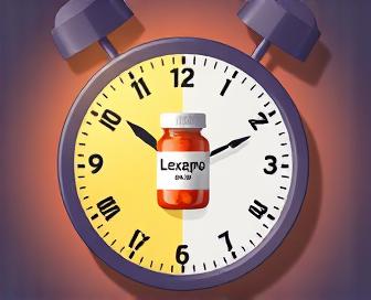 Illustration depicting the human body's circadian rhythms and the optimal timing for taking Lexapro