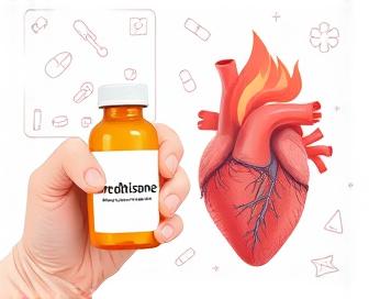 A person experiencing heartburn while taking prednisone