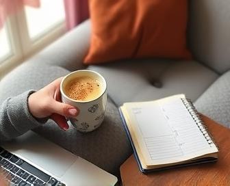 Woman holding coffee cup with shaky hands