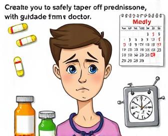 Prednisone pills and a doctor's prescription pad on a wooden table, indicating medication management.