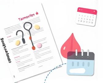 Tamoxifen pill and gynecomastia illustration