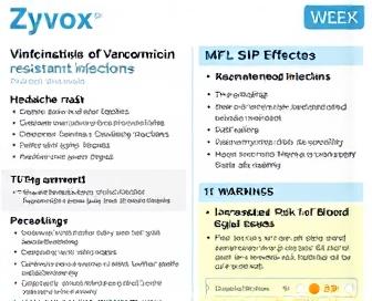 Zyvox uses infographic highlighting indications and dosage